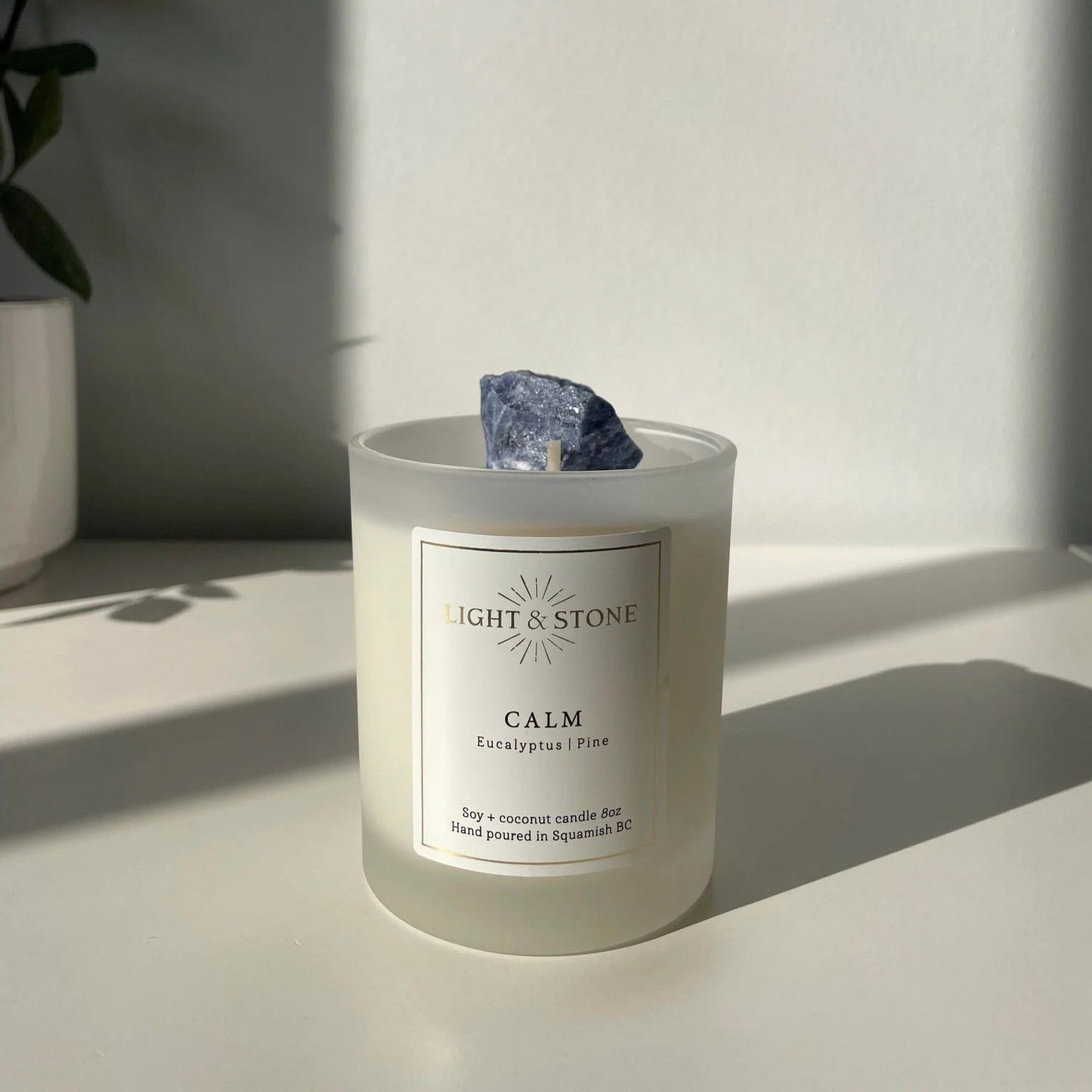 CALM Eucalyptus and Pine Candle + Sodalite