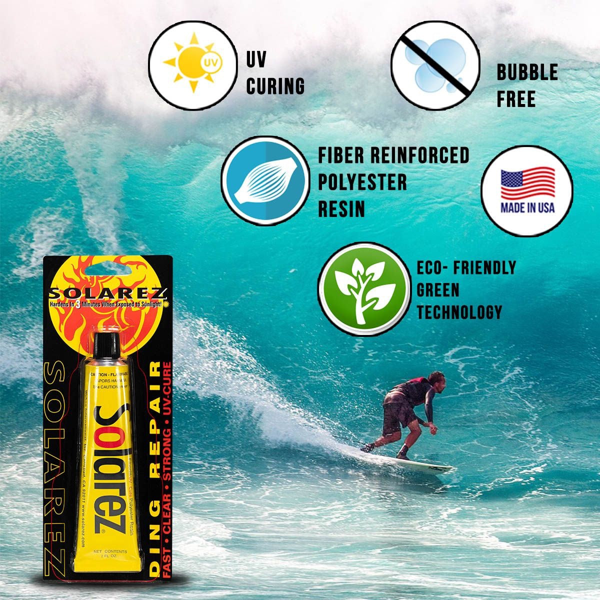 Solarez Polyester Ding Repair 1.0 oz tube